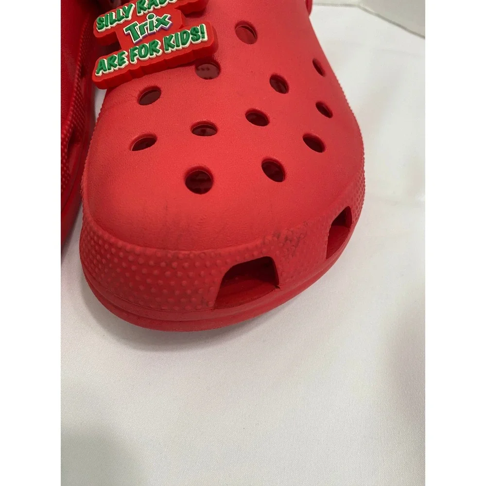 Crocs Classic Clog Mens 12 Red Good South Park Trix Jibbitz Charms Slip On Shoes
